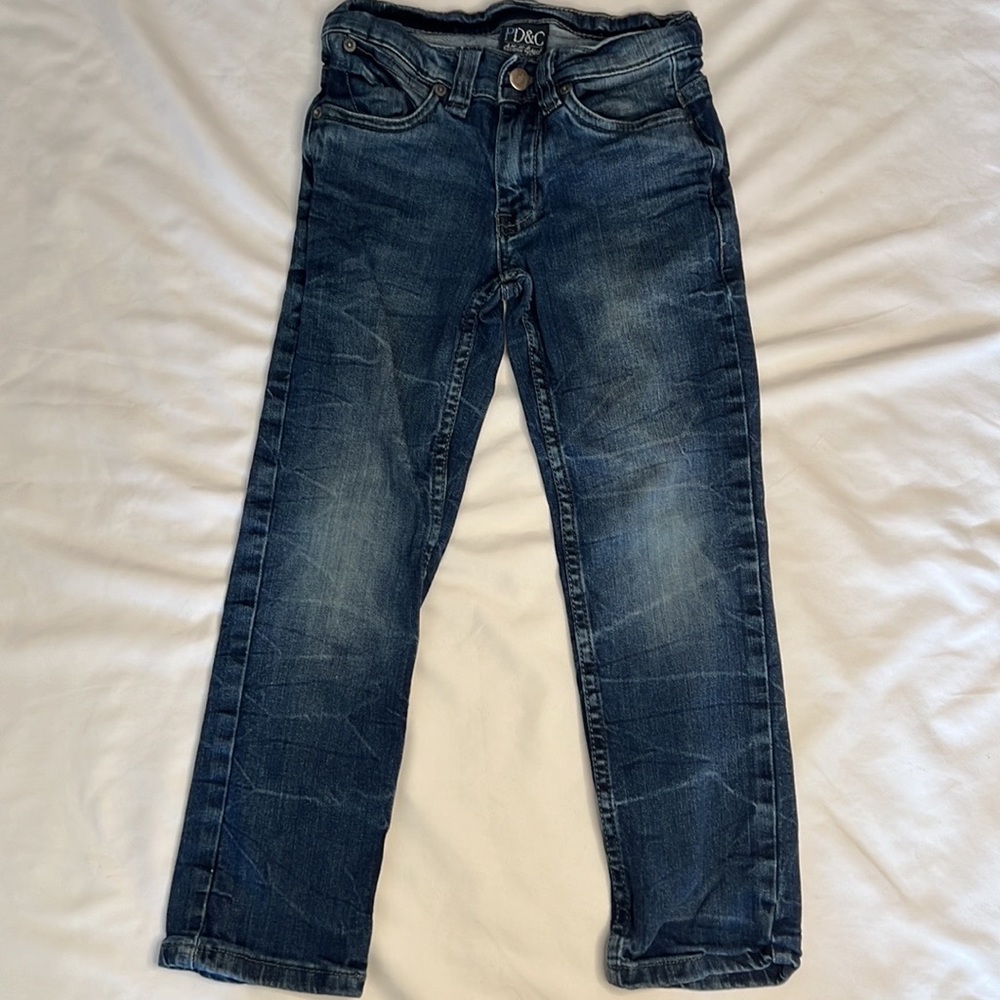 PD&C Kids Dark Acid Wash Straight Leg Denim Blue Jeans Boys Size‎ 6